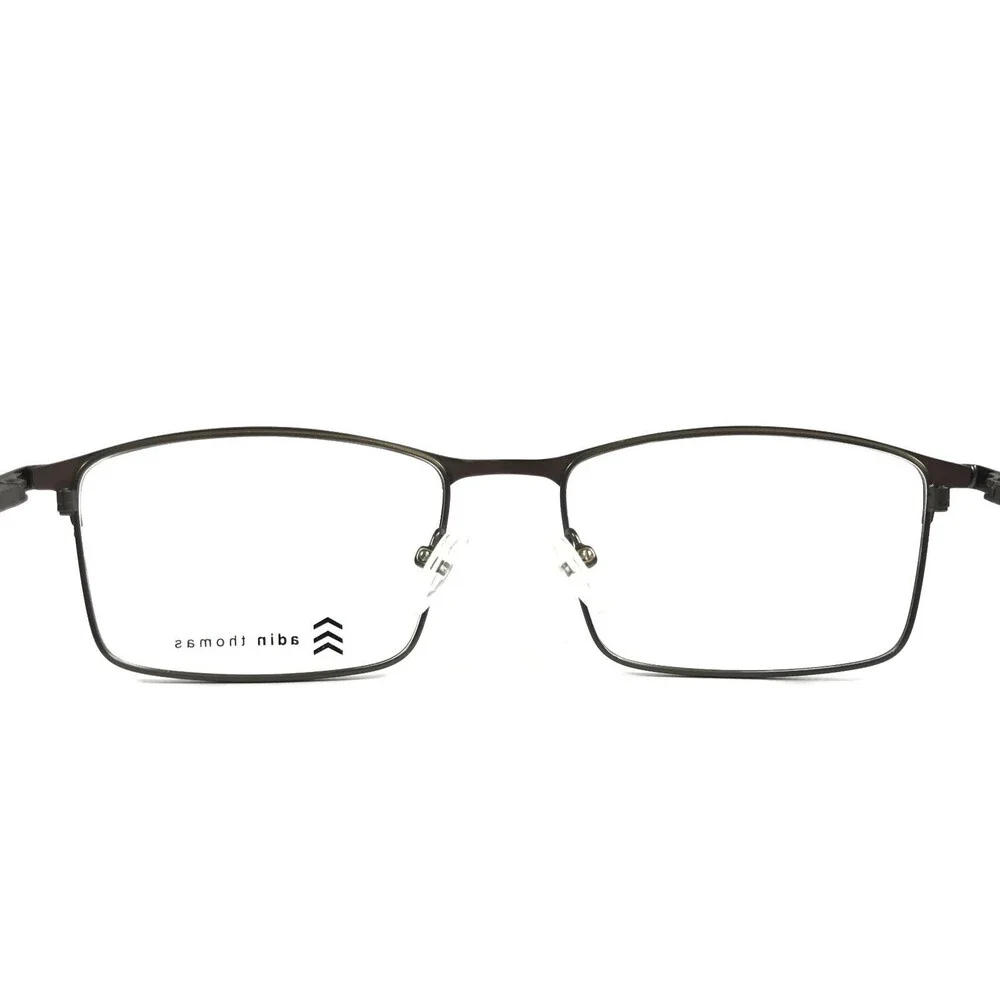 Adin Thomas Eyeglasses Frames AT-456 C3 Black Gray Rectangle Full Rim 54-18-140